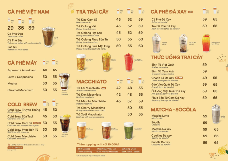 Menu the coffee house