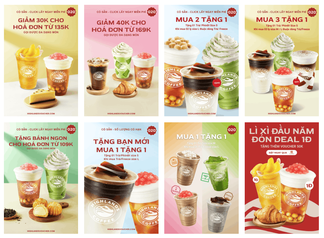 mã giảm giá highlands